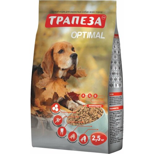 Трапеза оптималь для взрослых собак всех пород живущих дома (2,5 кг)