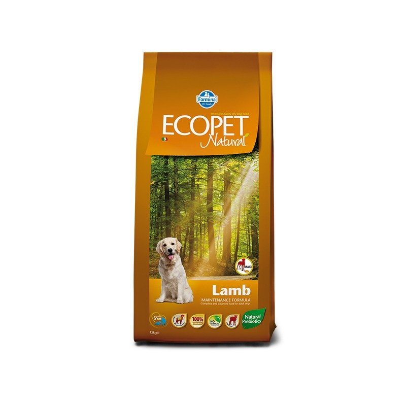 Farmina Farmina Ecopet Natural Lamb Maxi сухой корм с ягненком для взрослых собак крупных пород с чувствительным пищеварением и аллергией - 12 кг
