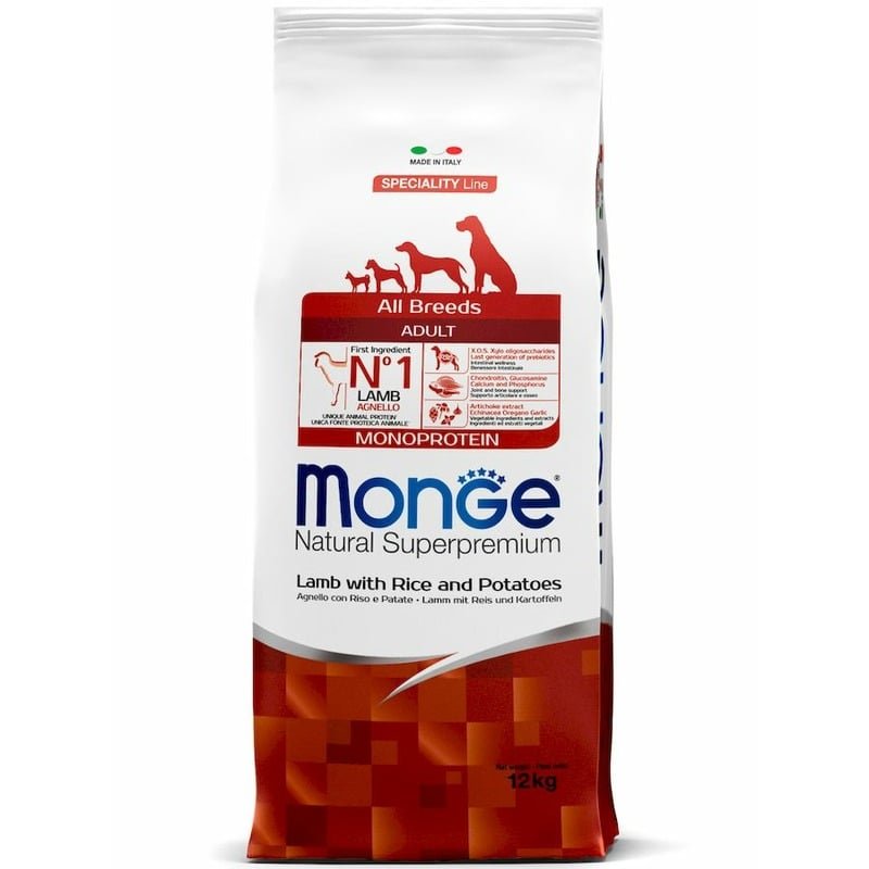 Monge Сухой корм Monge Dog Speciality Adult Lamb для взрослых собак всех пород ягненок с рисом и картофелем