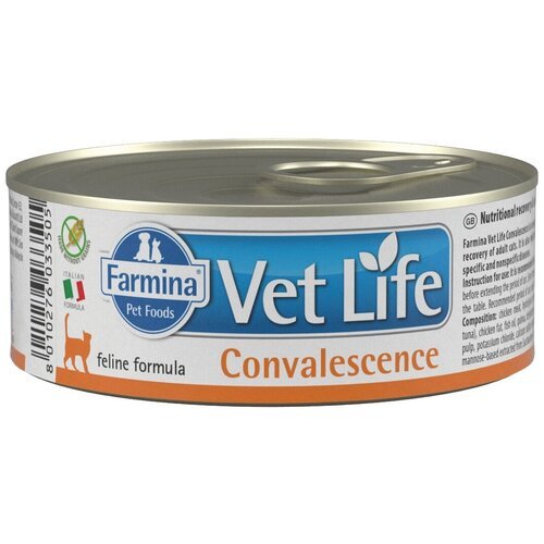 Корм Farmina Vet Life Convalescence (паштет) для кошек в период восстановления (выздоровления), 85 г x 12 шт