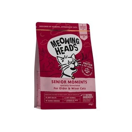 Meowing Heads Для Кошек старше 7 лет с лососем и яйцом Мудрые года MSR1 | Senior Moments 1,5 кг 20741 (2 шт)