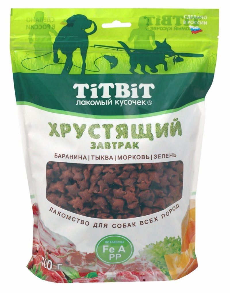 TiTBiT TiTBiT завтрак хрустящий с бараниной для собак всех пород (700 г)