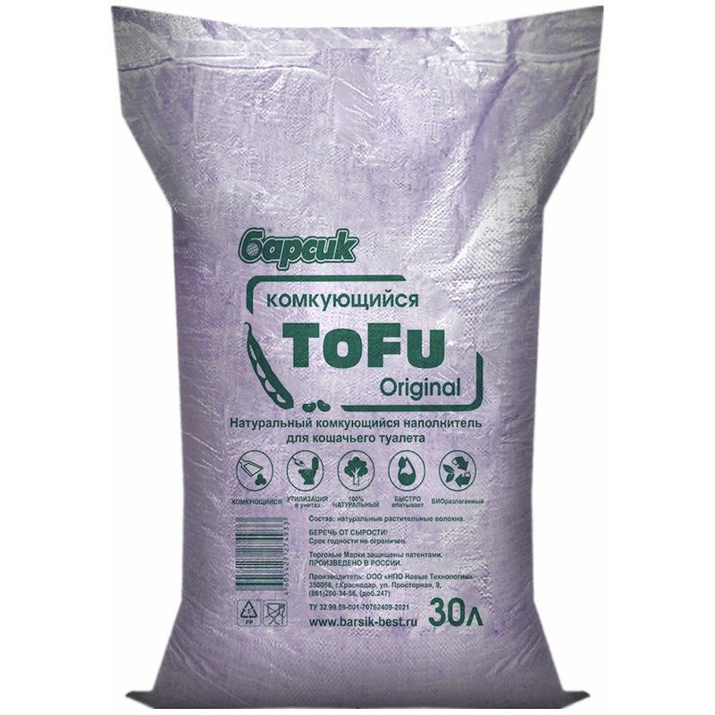 Барсик наполнитель ToFu Original комкующийся для взрослых кошек