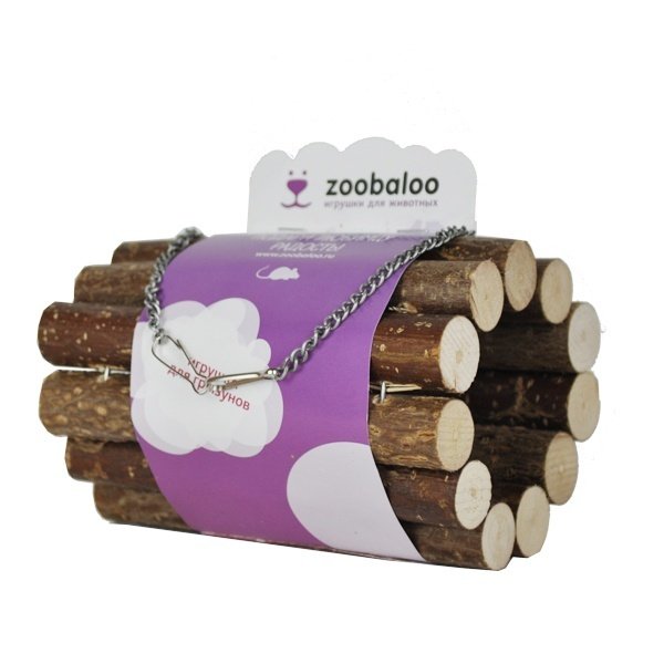 Zoobaloo Zoobaloo тоннель для грызунов на цепи малый из орешника, 10х10х15 см (10х10х15 см)