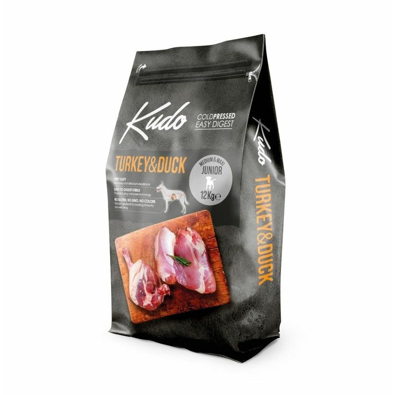 Kudo Kudo Turkey & Duck Medium & Maxi Junior сухой корм для щенков средних и крупных пород с чувствительным пищеварением, с индейкой и уткой