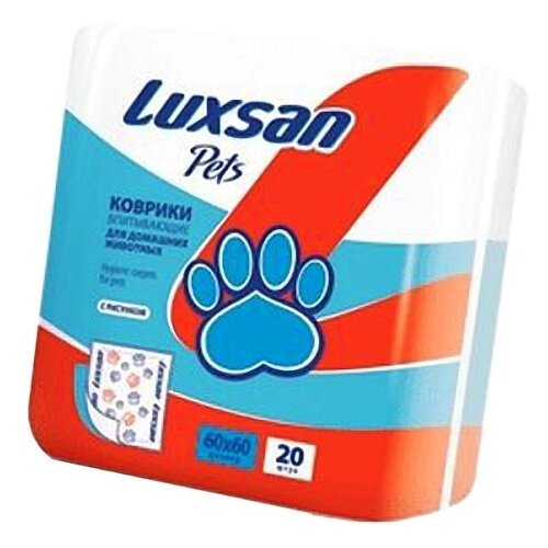 Для собак Luxsan Pets с рисунком 60х60х29 см 20 шт. 1 шт. 60 см 60 см 29 см красный