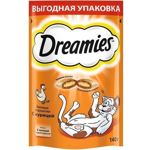 Лакомство Dreamies для кошек, курица, 140 г