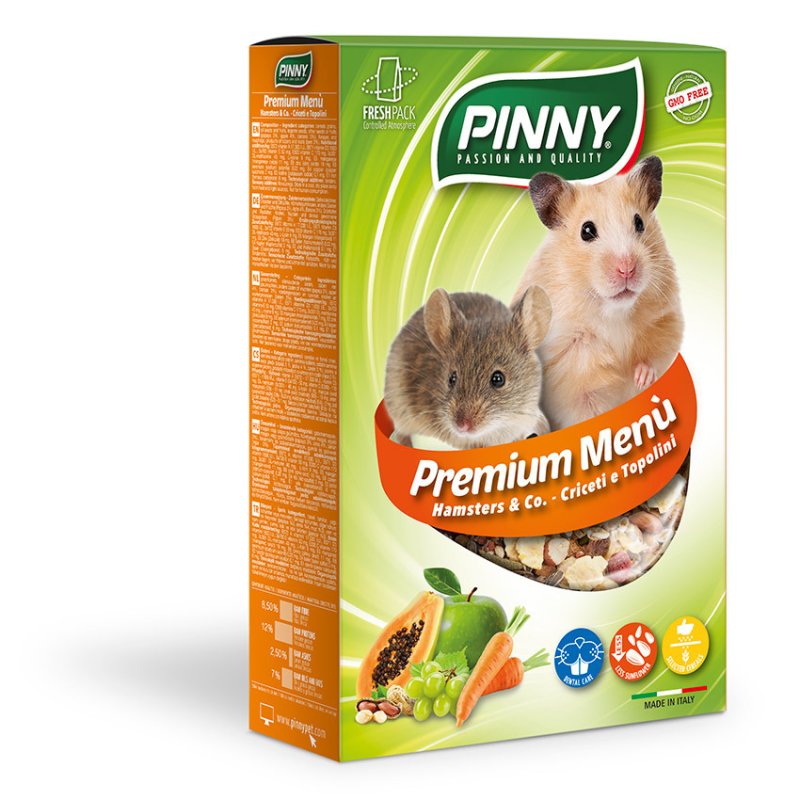 Pinny Pinny полнорационный корм для хомяков и мышей с фруктами (700 г)