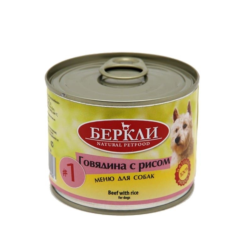 BERKLEY Беркли №1 влажный корм для собак всех стадий жизни любых пород с говядиной и рисом - 200 г