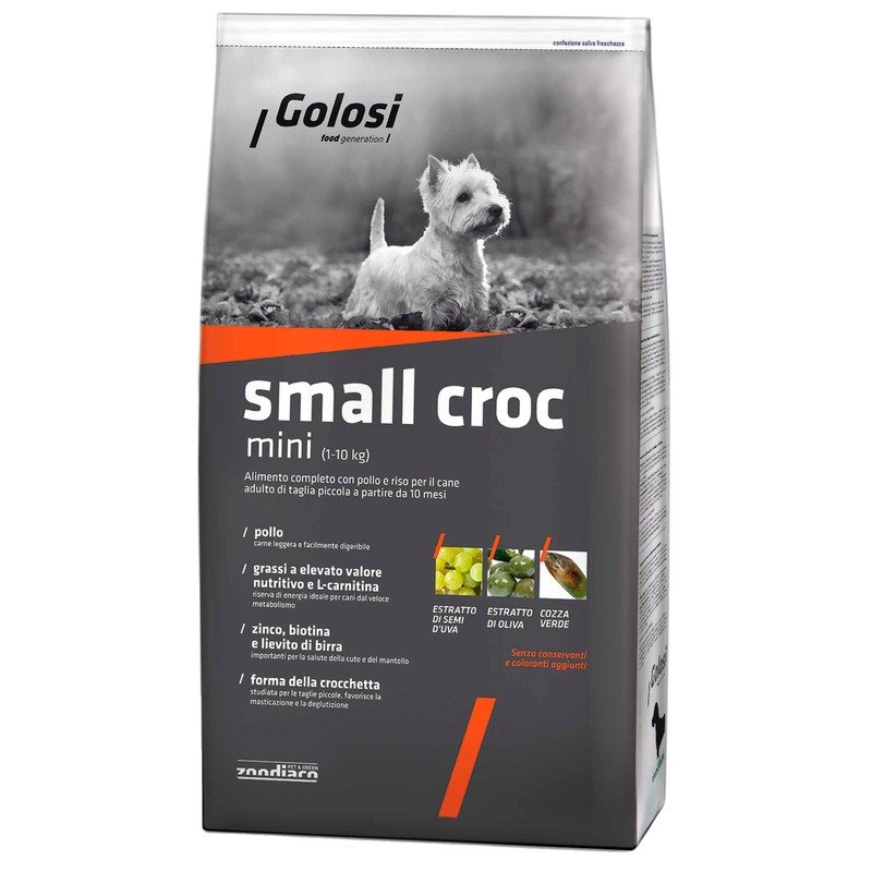 Golosi Golosi Dog Adult Small Croc сухой корм для собак мелких и миниатюных пород с курицей и рисом