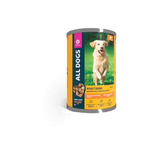 All Dogs Корм консервированный для собак тефтельки с индейкой в соусе банка 10 AL 913 0,415 кг 49048 (26 шт)