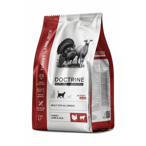 Doctrine - Беззерновой сухой корм для кошек, с индейкой, ягнёнком и рисом (3 кг)