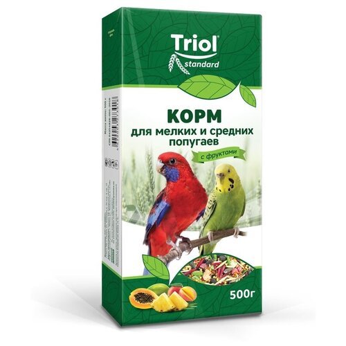 Корм TRIOL Тriol Standard для мелких и средних попугаев с фруктами, 500г