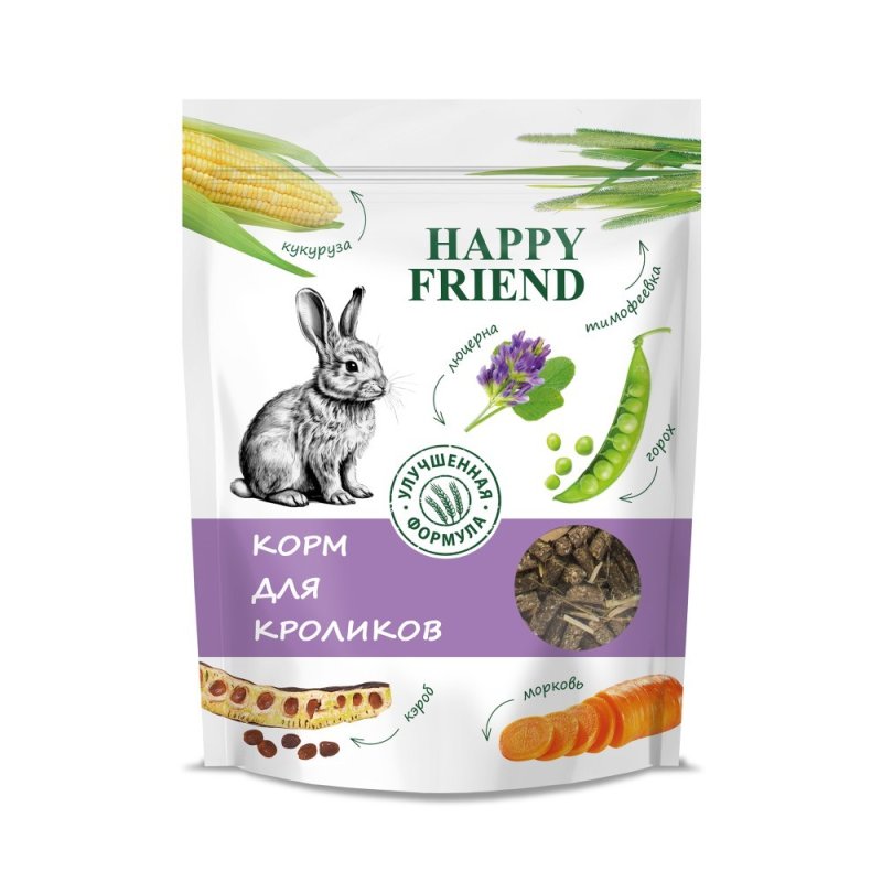 Корм для кроликов HAPPY FRIEND 1кг