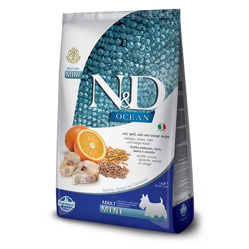 N&D Dog Ancestral Grain с треской и апельсином низкозерновой сухой корм для собак мелких пород 0,8кг