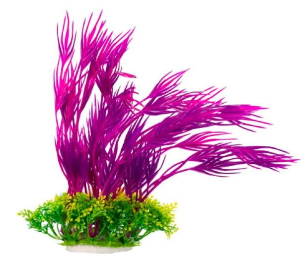 Растение для аквариума HOMEFISH Кринум пурпурный пластиковое с грузом, 22 см