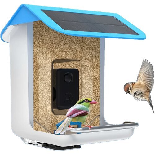 Аккумуляторная кормушка для птиц Nanxin AI с солнечной панелью и камерой 1080P