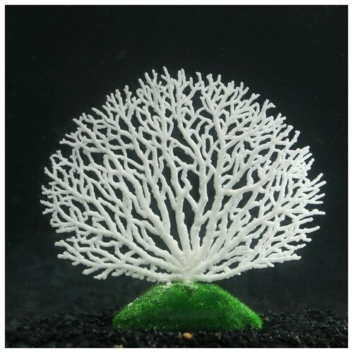 Декоративный коралл 'Горгонария' силиконовый, светящийся, 4,5 х 14 х 14 см, белый
