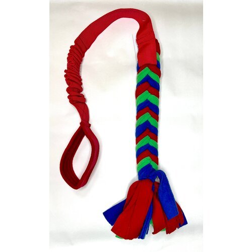 Игрушка для собак ухватка-перетяжка Косичка 90 см, цвет красный