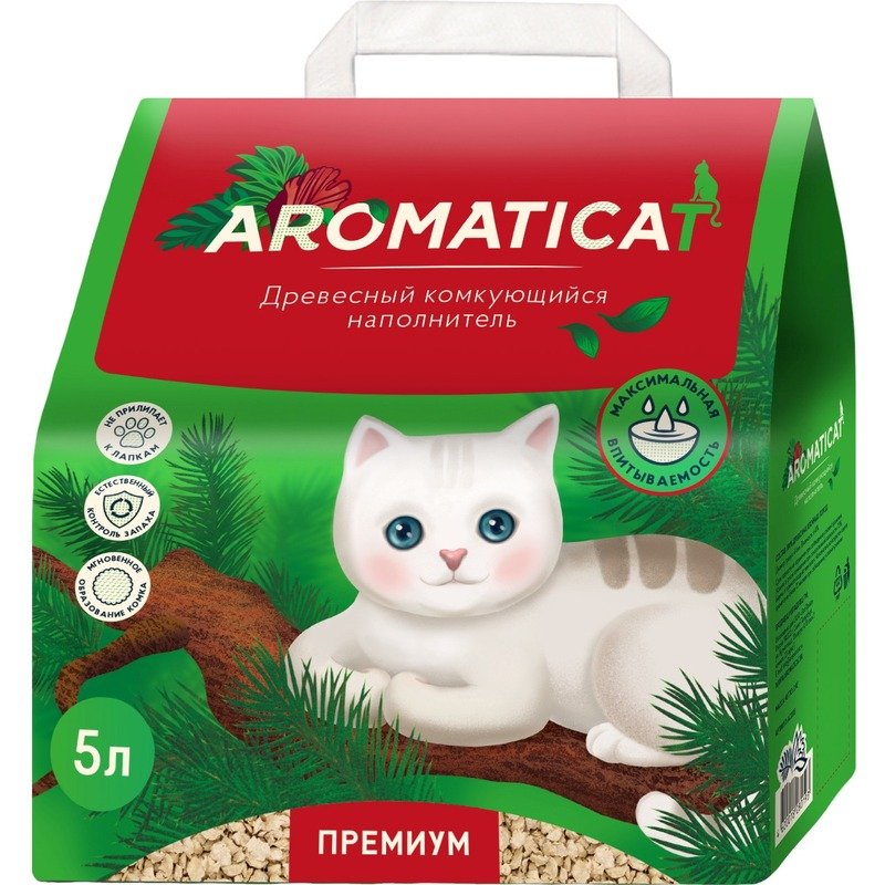 AromatiCat древесный комкующийся наполнитель - 5 л