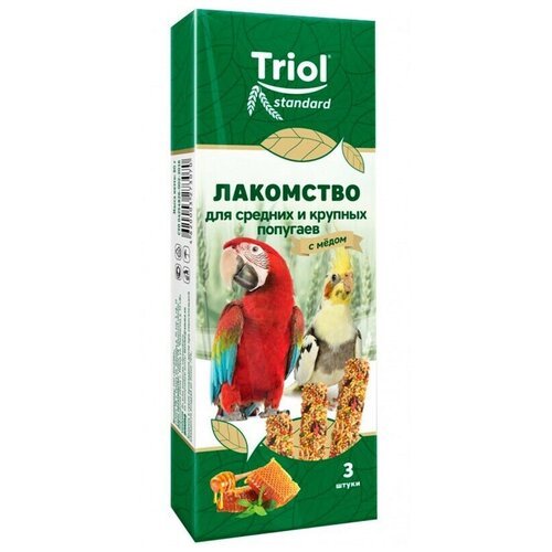 Палочки для средних и крупных попугаев с мёдом Триол standart, 3шт,115г (18 шт)