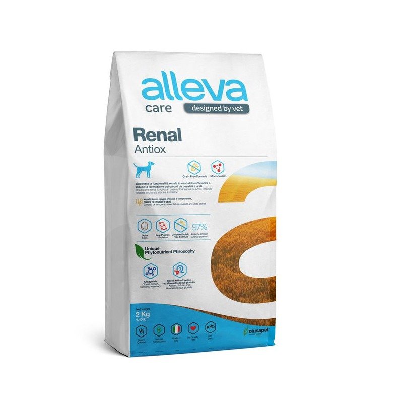 Alleva Care Dog Adult Renal Antiox сухой диетический корм для взрослых собак при заболевании мочевыводящей системы (струвиты) - 2 кг