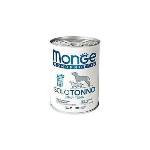 Влажный корм для собак Monge Dog Monoprotein SOLO TONNO, беззерновой, тунец, 8 шт. х 400 г
