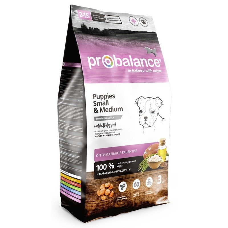 ProBalance ProBalance Immuno Puppies Small & Medium сухой корм для щенков мелких и средних пород с курицей - 3 кг