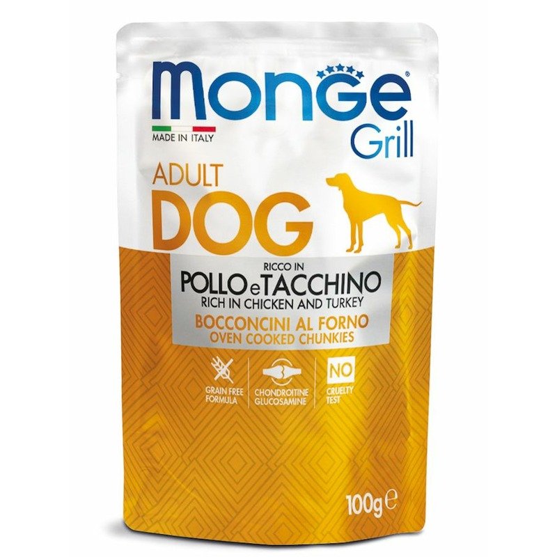 Monge Monge Dog Grill Pouch паучи для собак с курицей и индейкой - 100 г