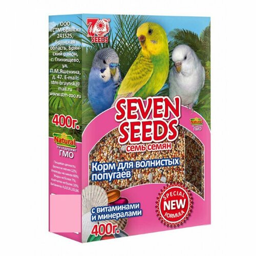 Seven Seeds Special Корм для волнистых попугаев с витаминами и минералами 400 гр x 5 шт.
