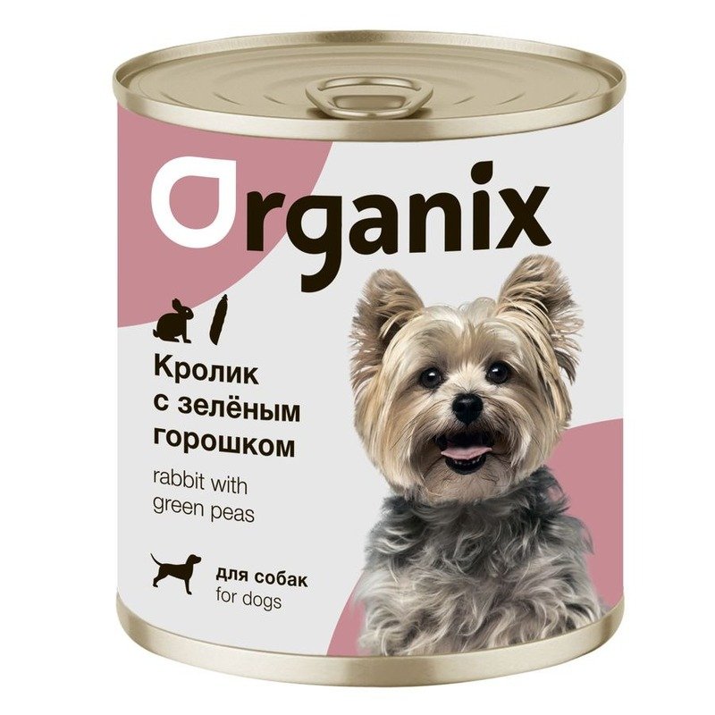 Organix влажный корм для собак, с кроликом и зеленым горошком, в консервах - 750 г