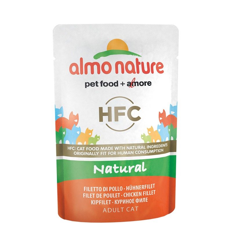 Almo Nature Classic Nature Adult Cat Chicken Fillet влажный корм для кошек, с КУРИНЫМ филе, кусочки в бульоне, в паучах - 55 г