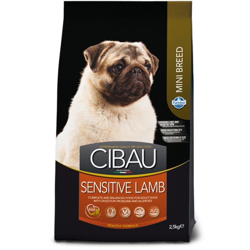 Farmina Cibau Sensitive сухой корм для взрослых собак мелких пород с чувствительным пищеварением с ягненком