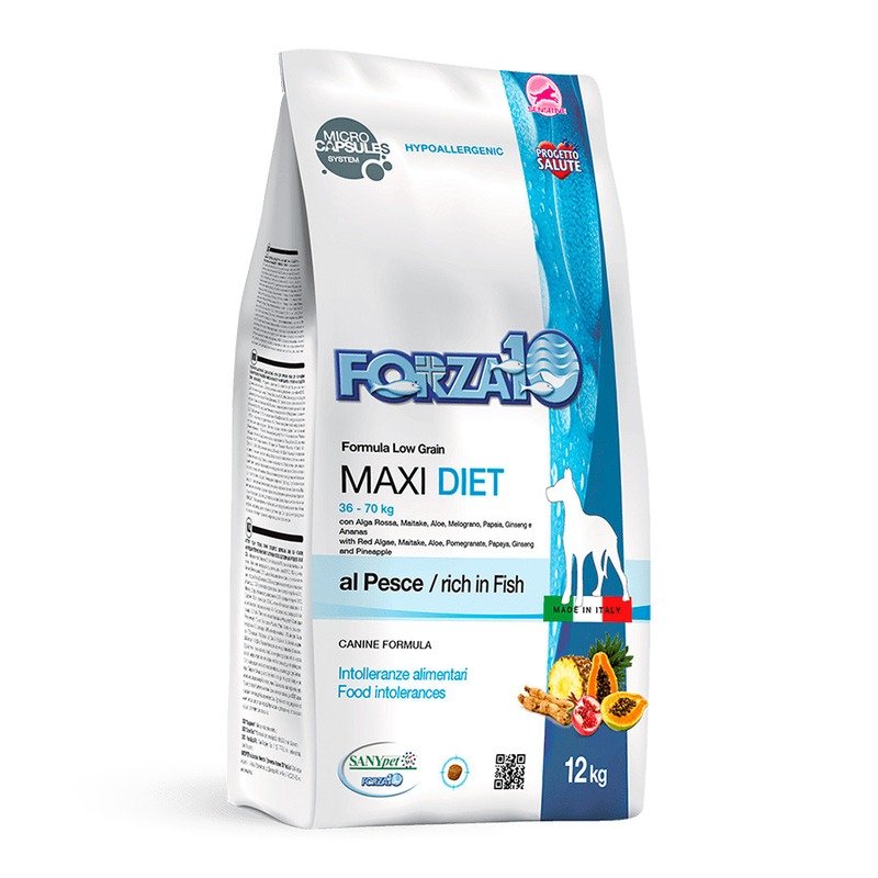 Forza10 Сухой корм Forza10 Maxi Diet для взрослых собак крупных пород при аллергии из рыбы с микрокапсулами - 12 кг