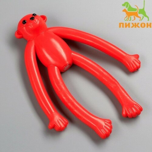 Пижон Игрушка для собак 'Обезьяна' с пищалкой, 19,5 см, силикон, красная