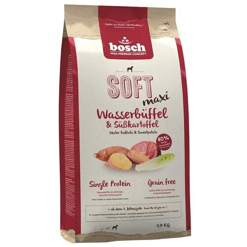 Сухой корм для собак Bosch Soft, буйвол, с бататом 1 уп. х 1 шт. х 1 кг (для крупных пород)