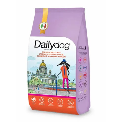 Daily Dog Casual сухой корм для взрослых собак средних и крупных пород с индейкой, ягненком и рисом