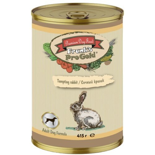 Консервы Frank's ProGold Tempting rabbit Adult Dog Recipe Сочный кролик для собак (415 г, Кролик) 12 шт.