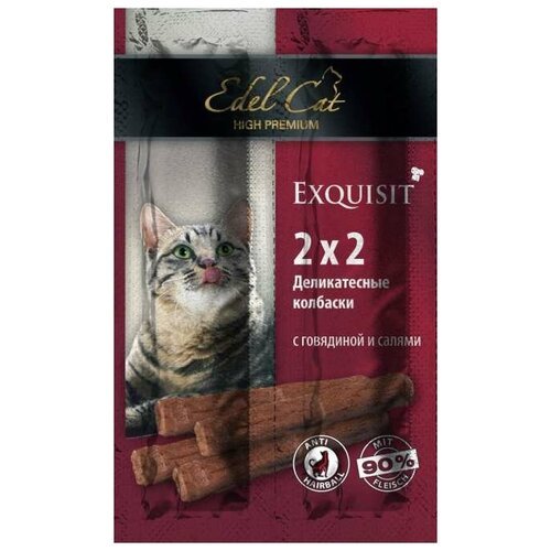 Edel Cat (Эдель Кэт) Колбаски Мини Говядина/Салями для кошек 4шт