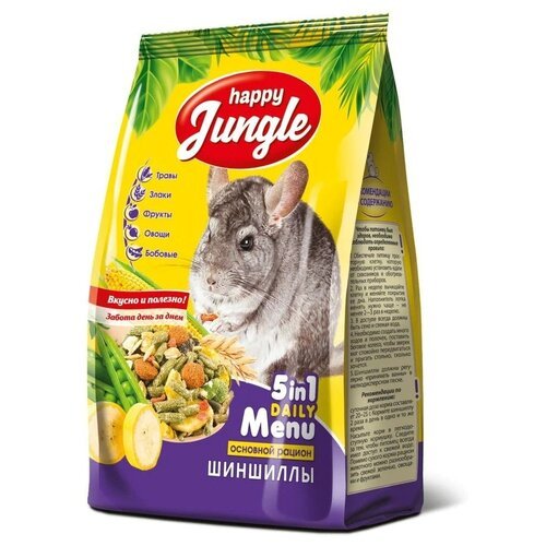 Корм для шиншилл Happy Jungle 5 in 1 Daily Menu Основной рацион , 400 г