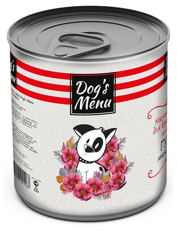 Консервы для взрослых собак Dog`s Menu гуляш мясное ассорти, 750 г