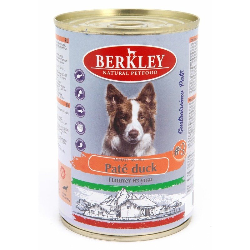 BERKLEY Berkley №3 для взрослых собак всех пород, паштет с уткой, в консервах - 400 г