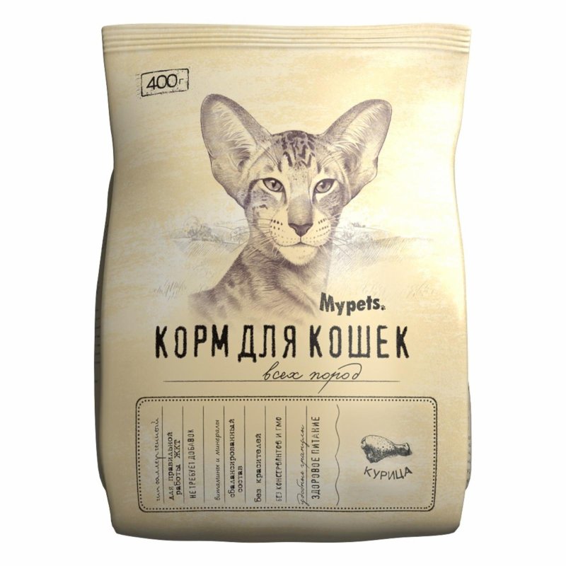 Mypets Mypets сухой корм для кошек с курицей (400 г)