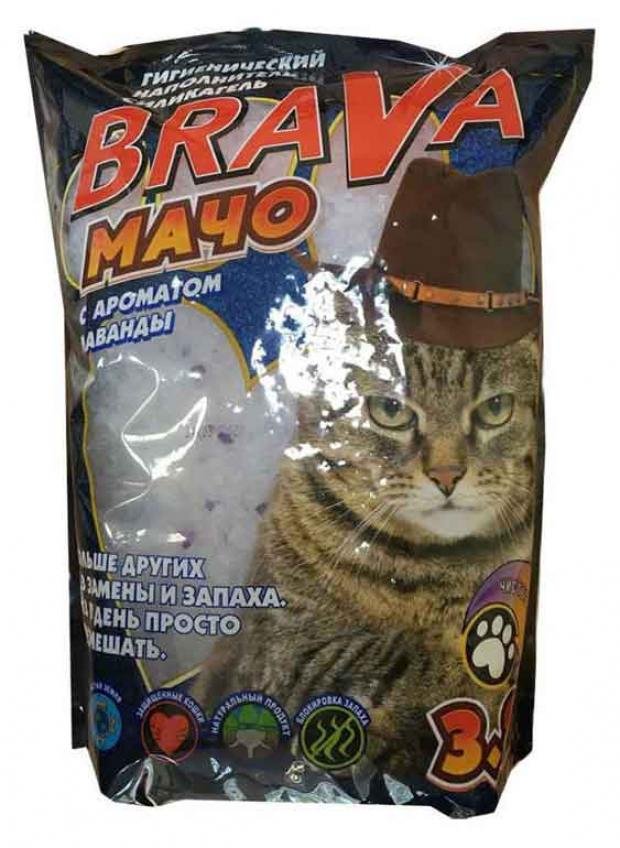 Наполнитель для кошачьего туалета Brava Мачо силикагелевый лаванда, 3,8 л