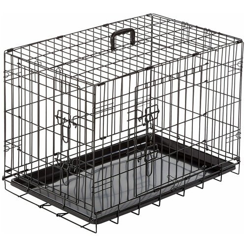 Клетка двухдверная для собак DUVO+ 'Pet Kennel Top Line XX-LARGE', чёрная, 123х77х83см (Бельгия)