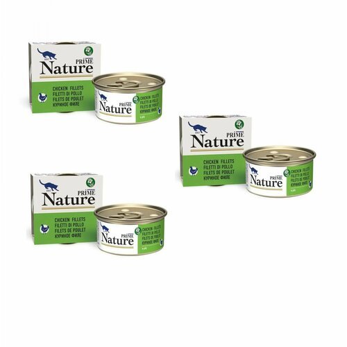 PRIME NATURE Консервы для кошек куриное филе , 85 г, 3 уп