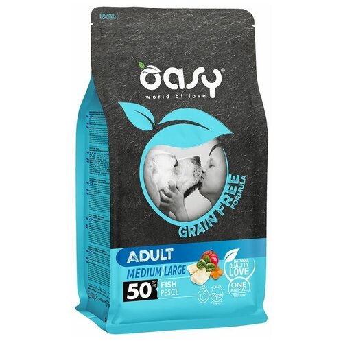 Сухой корм для собак Oasy беззерновой 1 уп. х 1 шт. х 2.5 кг (для средних пород)