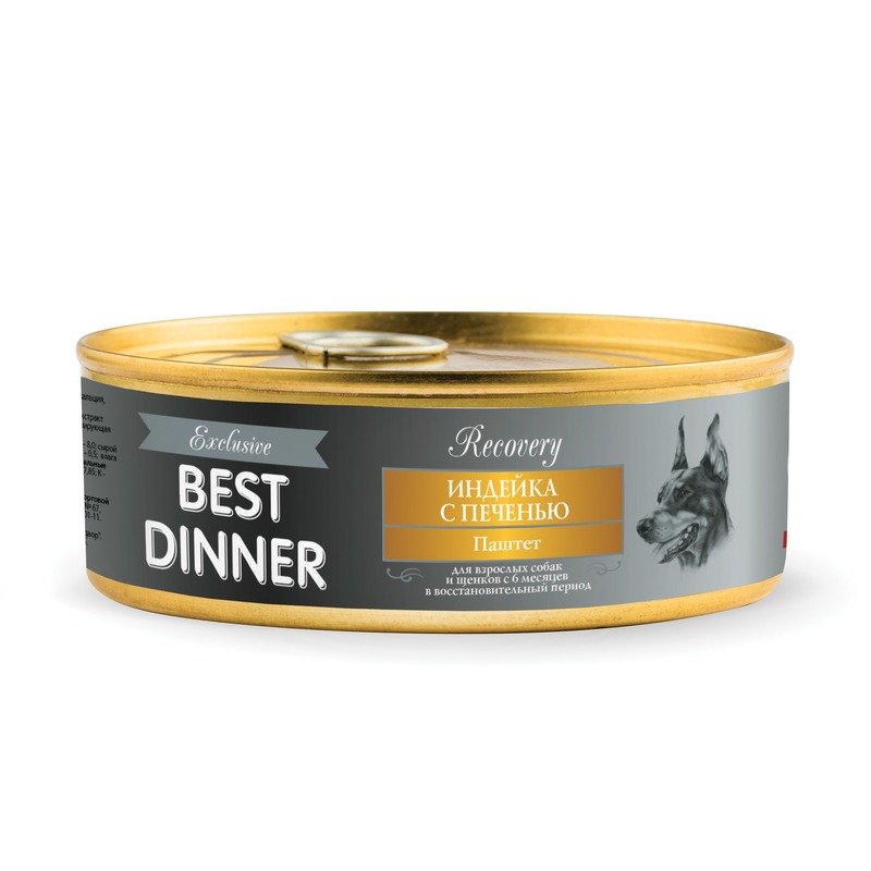 BEST DINNER Best Dinner Exclusive Recovery консервы для собак при восстановлении паштет с индейкой и печенью - 100 г
