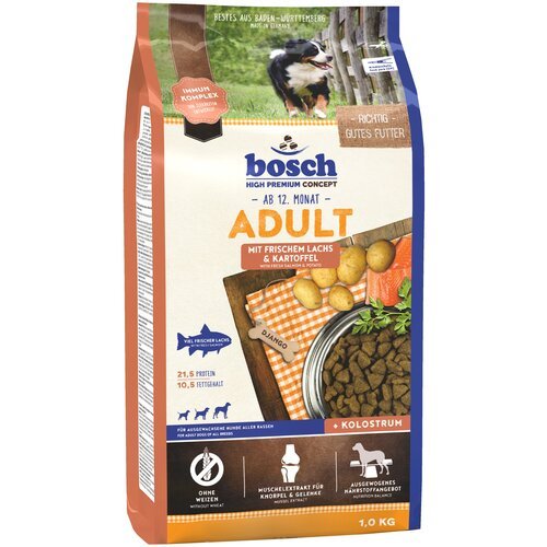 Сухой корм для собак Bosch Adult, при чувствительном пищеварении, лосось, с картофелем 1 уп. х 1 шт. х 1 кг
