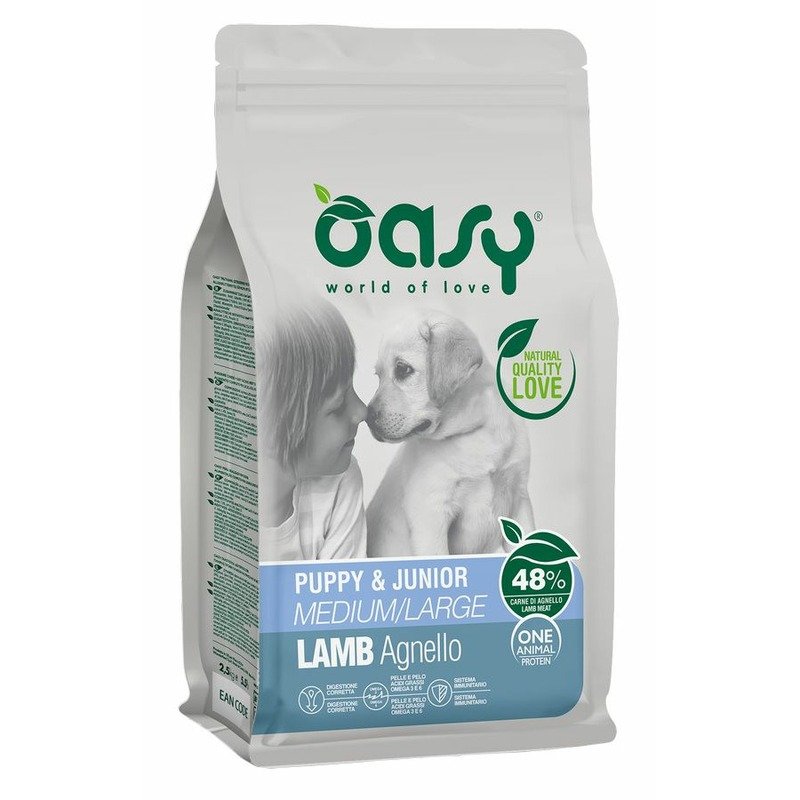 OASY Oasy Dry Dog OAP Puppy Medium&Large сухой корм для щенков средних и крупных пород с ягненком - 2,5 кг